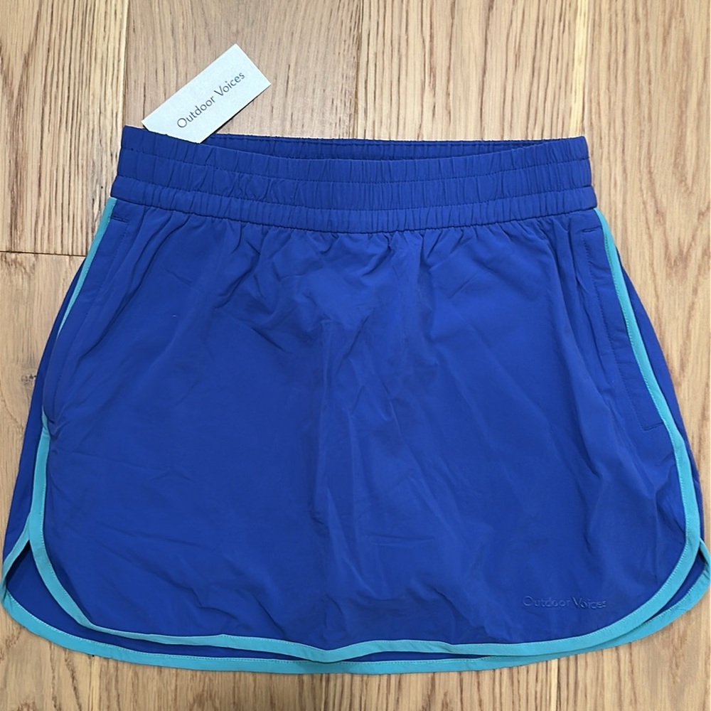 *NWT Outdoor Voices 3" Royal Blue Skirt with Aqua Trim Tennis Golf Activewear